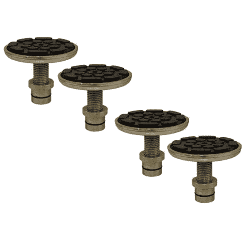 Atlas Equipment Set of 4 Single-Screw Adjustable Adapters, 1.5" Peg Size