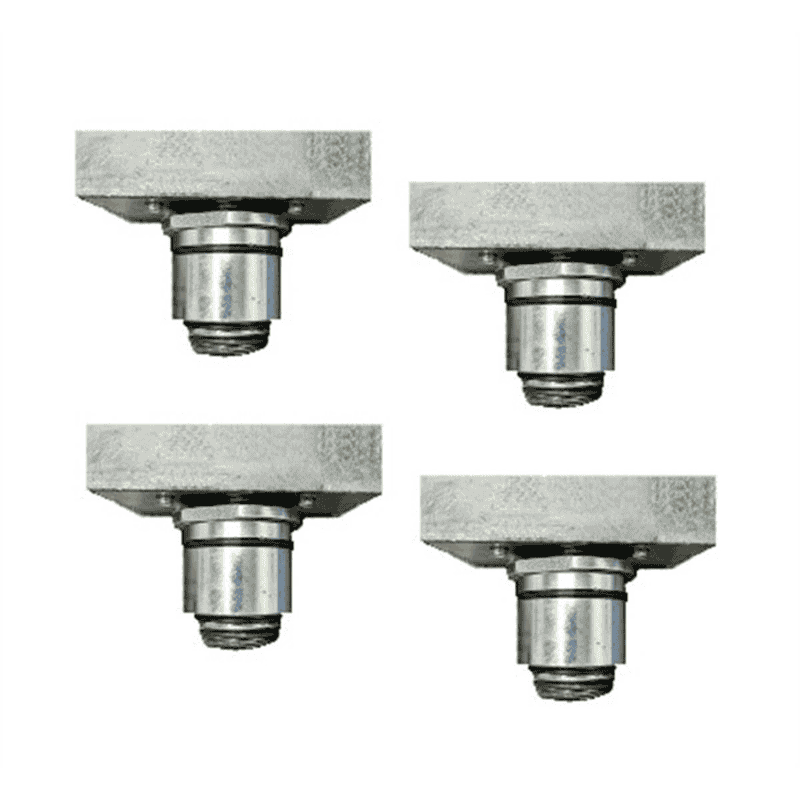 Atlas Equipment Set of 4 Slotted Rubber Adjustable Adapters, 1.57" Peg Size