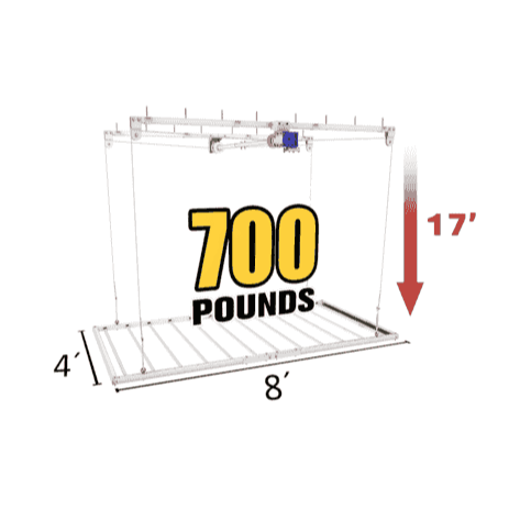 E-Z Lift 4x8 Overhead Storage Lift Pro RV For Garage - 17' Drop