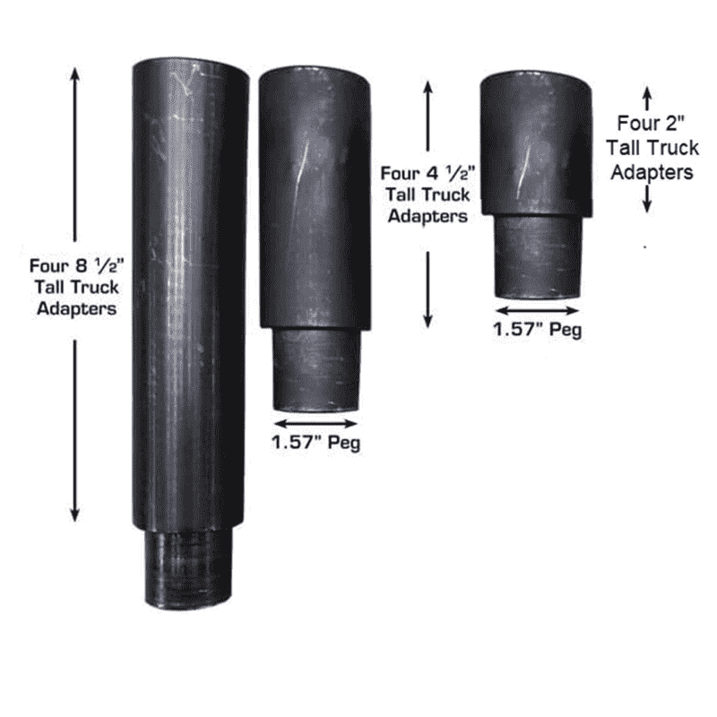 Atlas Equipment 12 Piece Truck Adapter Kit (4 ea 2", 4.5", 8.5") (1.57" Peg)