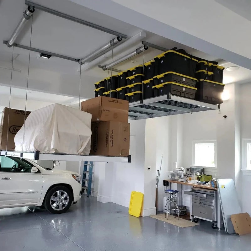Auxx Lift Heavy Duty Storage Lift With Totes
