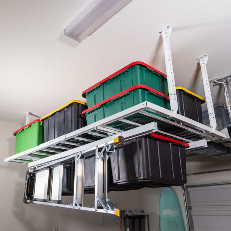 Utility Rack Overhead E-Z 3-IN-1 Overhead Garage Storage Rack — The Garage Gizmo