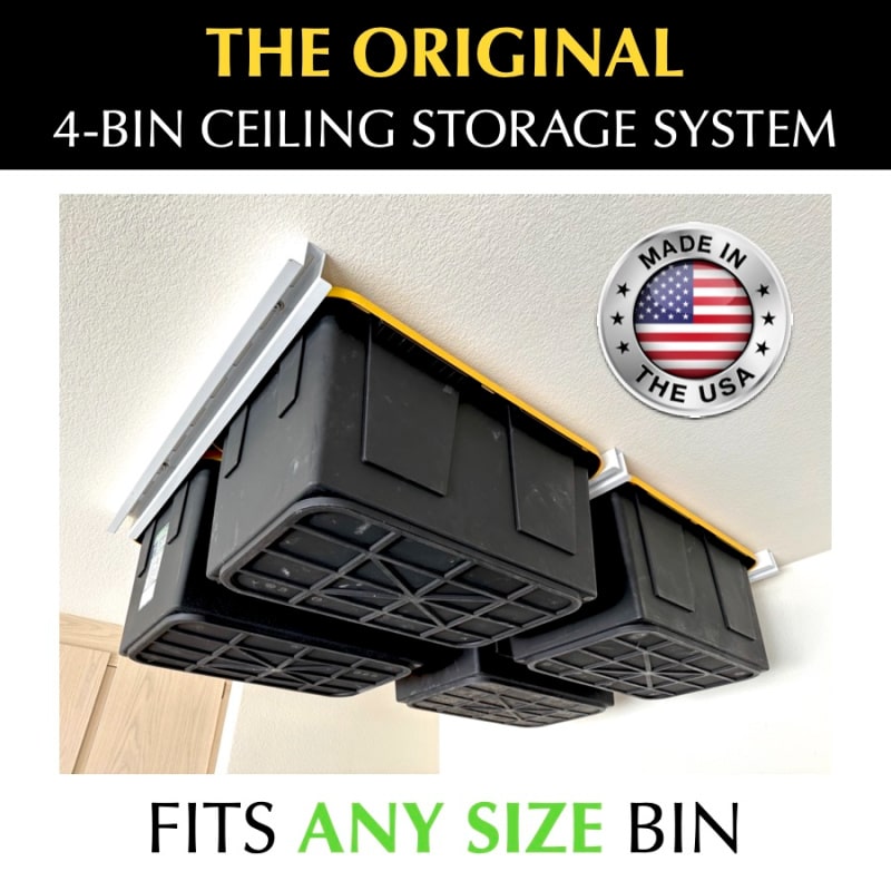 E-Z Bin Slide Overhead Garage Storage Racks Heavy Duty