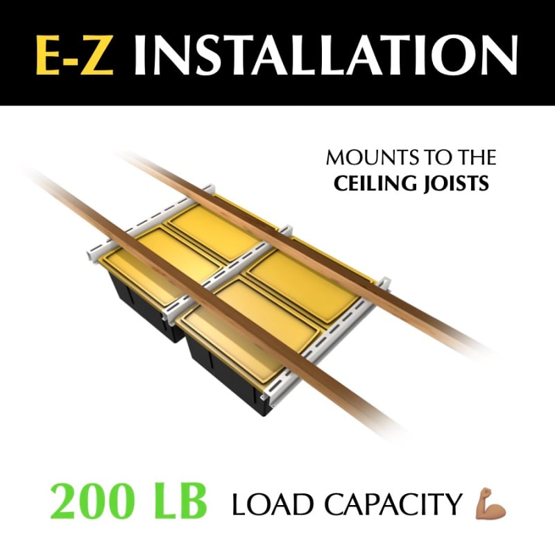 E-Z Bin Slide Overhead Garage Storage Racks Installation