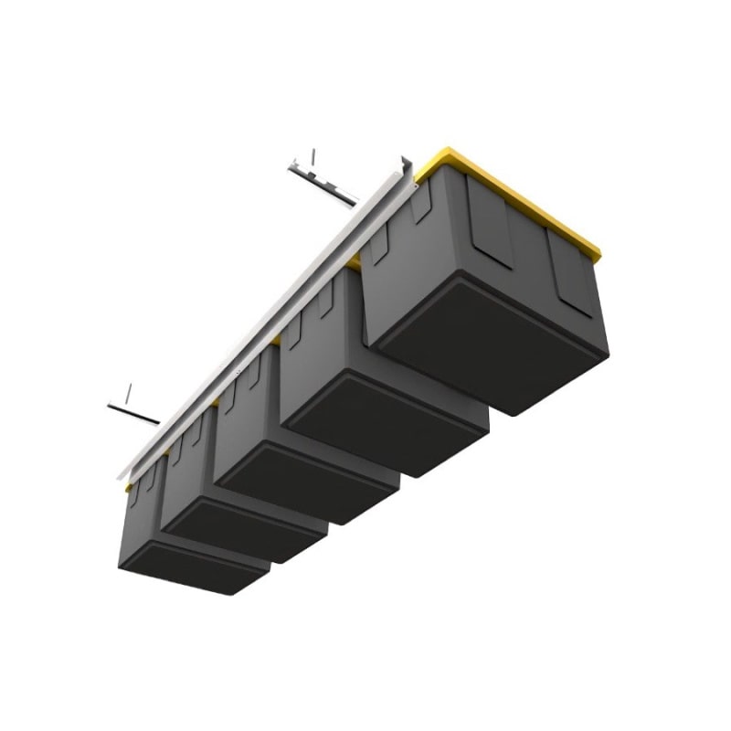 E-Z Tote Slide Overhead Garage Storage Racks Bottom View