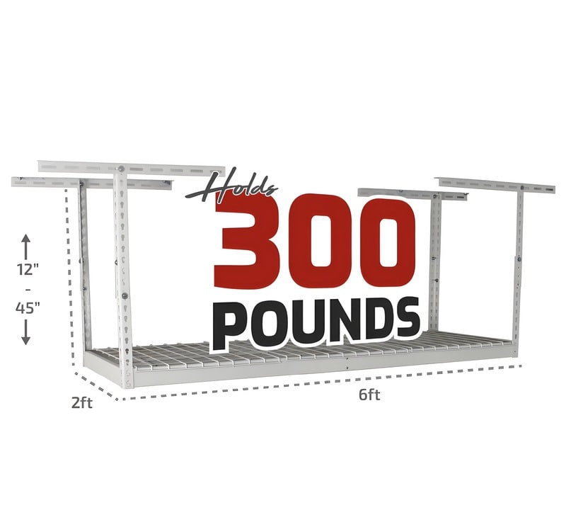 SafeRacks 2x6 Overhead Garage Storage Rack — The Garage Gizmo