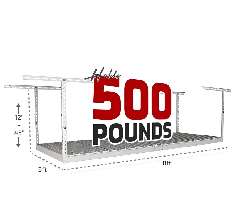 SafeRacks 3x8 Overhead Garage Storage Rack — The Garage Gizmo