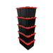 SafeRacks 4x8 Overhead Garage Storage Rack With 5 Bins (Red) Bins In Red