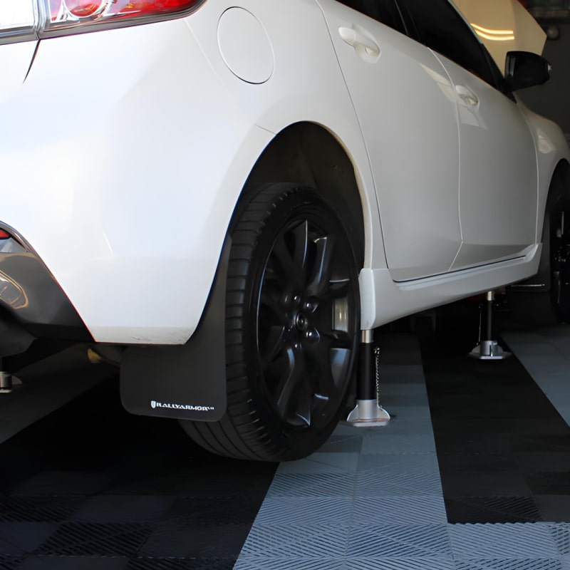 SafeRacks Floor Tiles For Garage Jacked Car