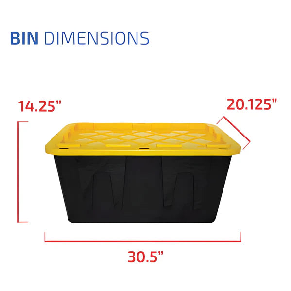 SafeRacks Lockable 27 Gallon Storage Bin - Set Of 5 Dimensions 