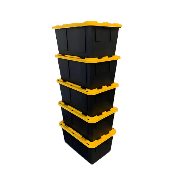 SafeRacks Lockable 27 Gallon Storage Bin - Set Of 5 In Yellow
